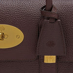 Mulberry Bayswater Oxblood Small Classic Grain — leather and lock detail