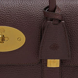Mulberry Bayswater Oxblood Small Classic Grain — leather and lock detail