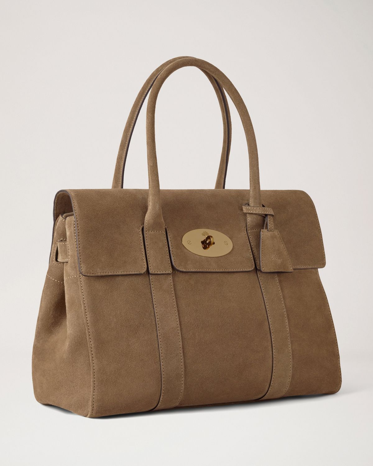 Mulberry - Bayswater Salcombe Sand Suede — angled view