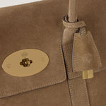 Mulberry - Bayswater Salcombe Sand Suede — Postman’s Lock and suede detail