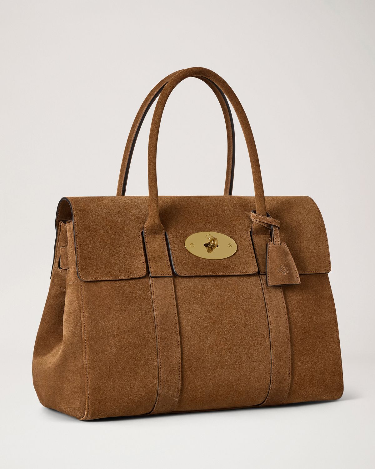 Mulberry - Bayswater Vintage Oak Suede — angled view