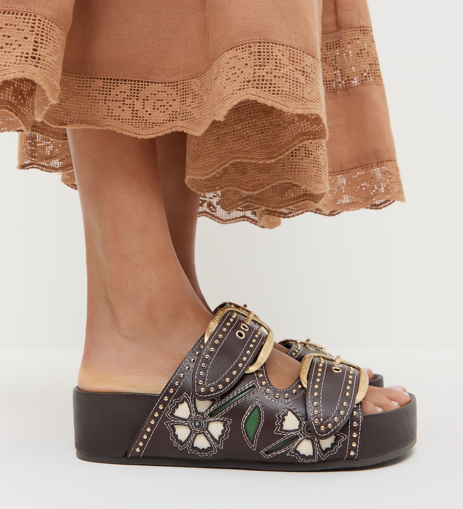 Loeffler Randall - Nell Brown/Butter Two - Band Sandal