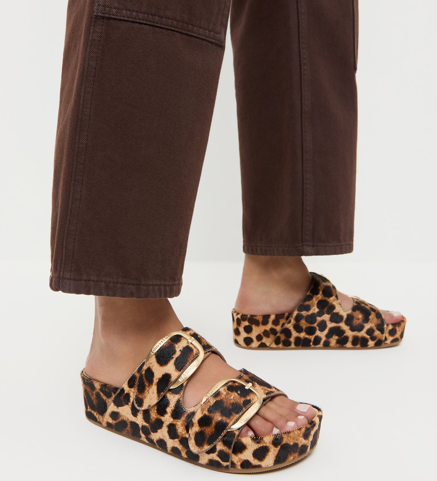 Loeffler Randall - Nico Brown/Leopard Two - Band Sandal