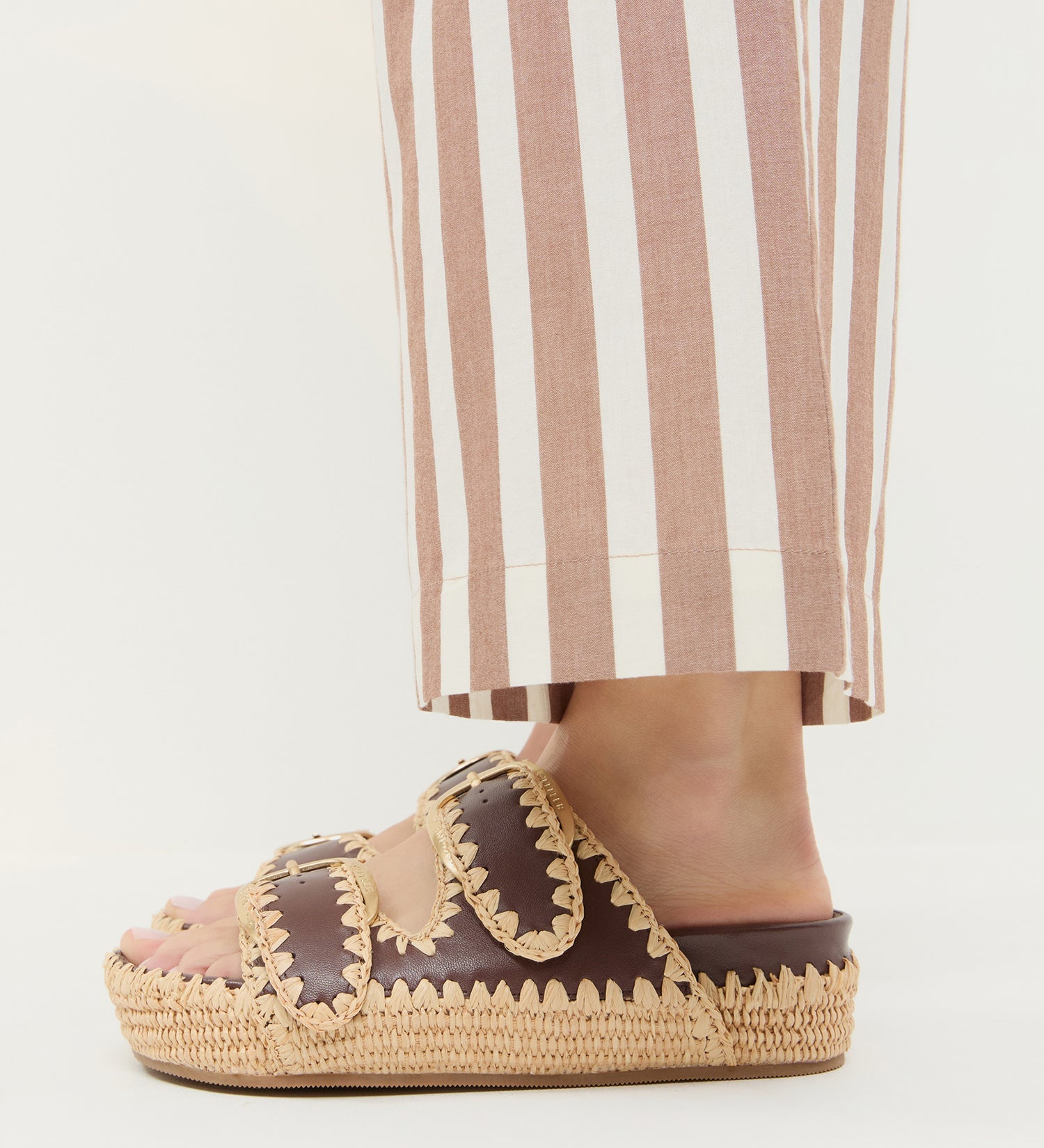 Loeffler Randall - Nico Chocolate/Natural Two - Band Sandal