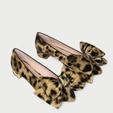 Loeffler Randall - Noa Leopard Velvet Bow Flat