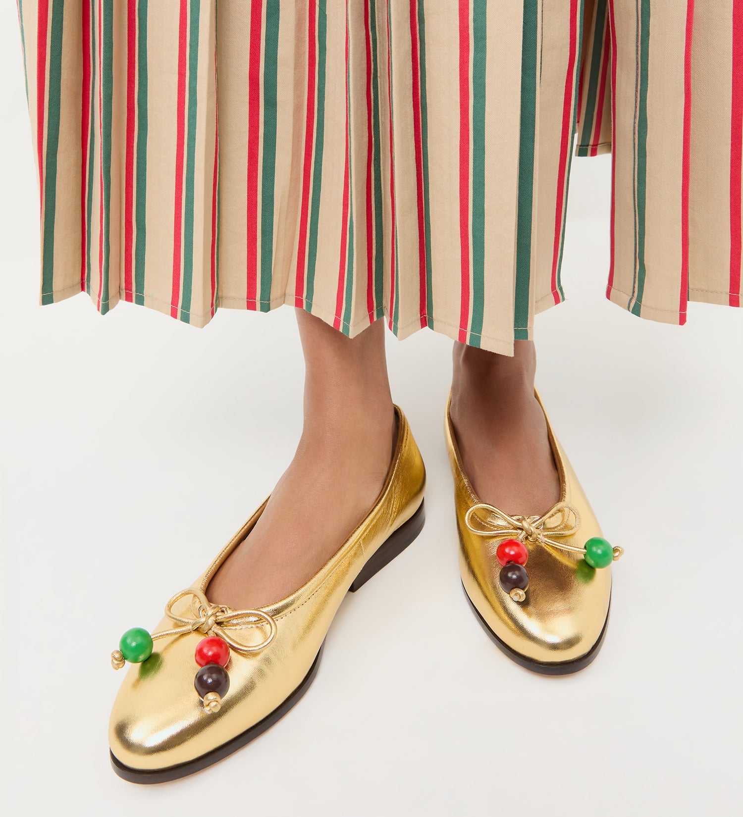 Loeffler Randall - Noelle Champagne/Beads Ballet Flat