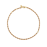 Dorsey - ENAMEL MOISSANITE ANKLET IN NOISETTE, 18K GOLD VERMEIL
