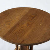 Lemieux Et Cie - French Round Gueridon in Raw Oak and Parchment