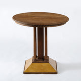 Lemieux Et Cie - French Round Gueridon in Raw Oak and Parchment