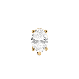 Dorsey - 14K ILLUSION HUGGIE IN OVAL - CUT LAB DIAMOND, 14K YELLOW GOLD