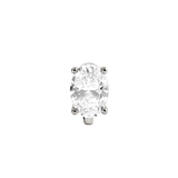 Dorsey - 14K ILLUSION HUGGIE IN OVAL - CUT LAB DIAMOND, 14K WHITE GOLD
