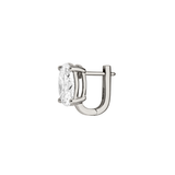 Dorsey - 14K ILLUSION HUGGIE IN OVAL - CUT LAB DIAMOND, 14K WHITE GOLD