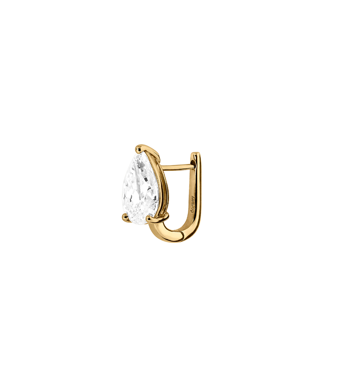 Dorsey - 14K ILLUSION HUGGIE IN PEAR - CUT LAB DIAMOND, 14K YELLOW GOLD