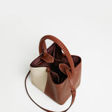 Métier - Vérité Mini Collapsible Tote Bag Smooth Calfskin White Sand Cognac