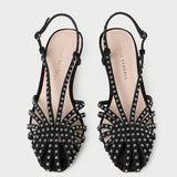 Loeffler Randall - Priscilla Black/Silver Suede Heeled Sandal