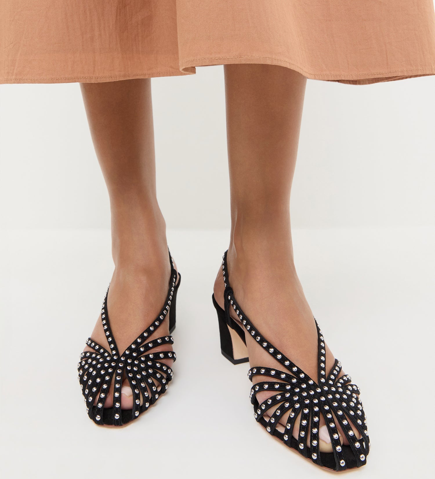 Loeffler Randall - Priscilla Black/Silver Suede Heeled Sandal