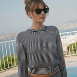 Ciao Lucia - Hydra Midnight Stripe Cardigan
