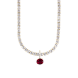 Dorsey - LAB RED SAPPHIRE EAST WEST OVAL PENDANT, GOLD