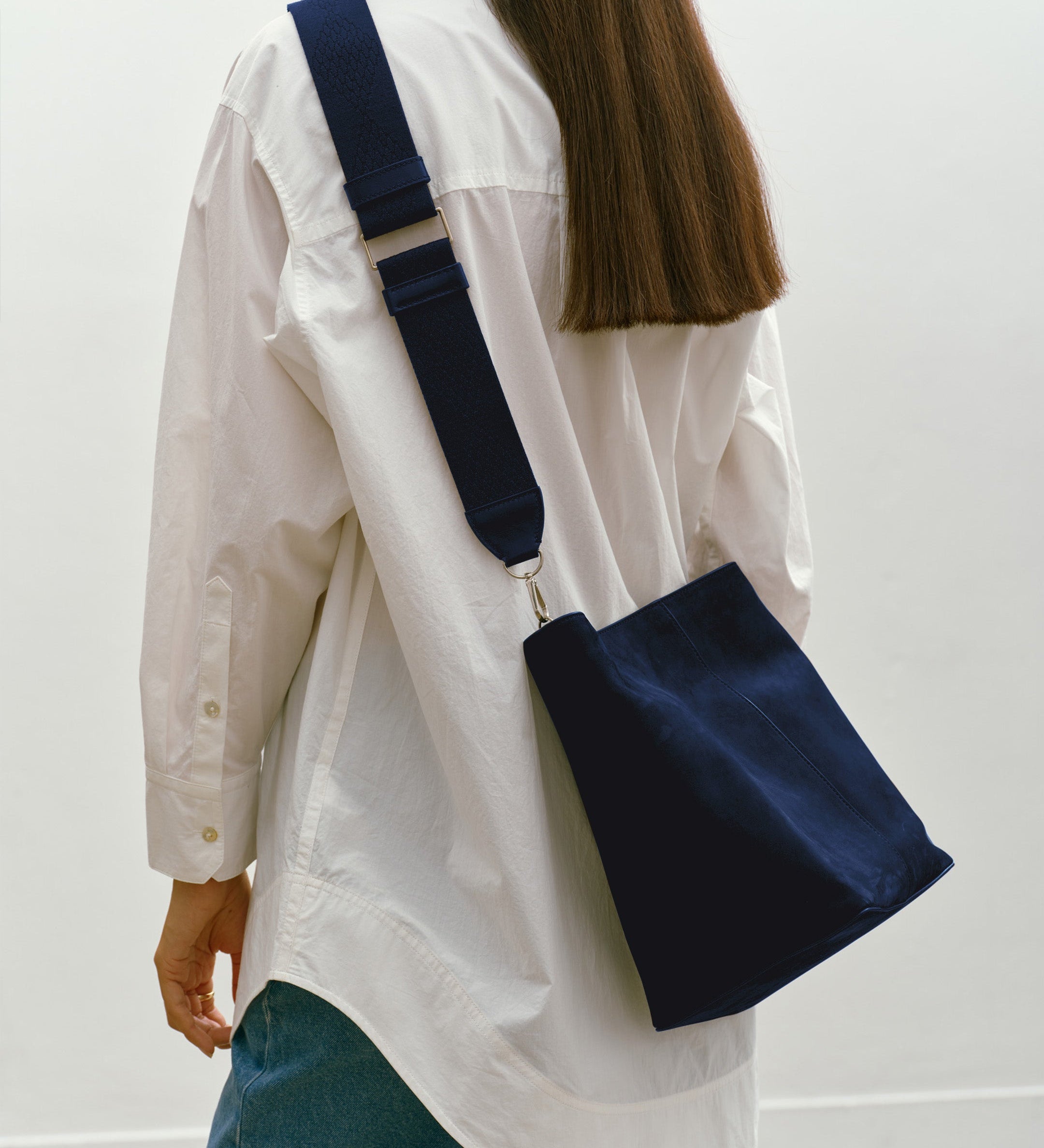 Metier - Webbing Strap Navy With Silver Hardware