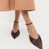 Loeffler Randall - Rio Chocolate Satin Kitten Heel