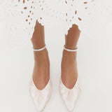 Loeffler Randall - Rio Cream Satin Kitten Heel