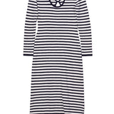Ciao Lucia - Sabine Navy + White Stripe Midi Knit Dress