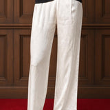 Ciao Lucia - Saimi Ivory Charmeuse Silk Pant
