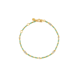 Dorsey - ENAMEL MOISSANITE BRACELET IN SAUGE, 18K GOLD VERMEIL