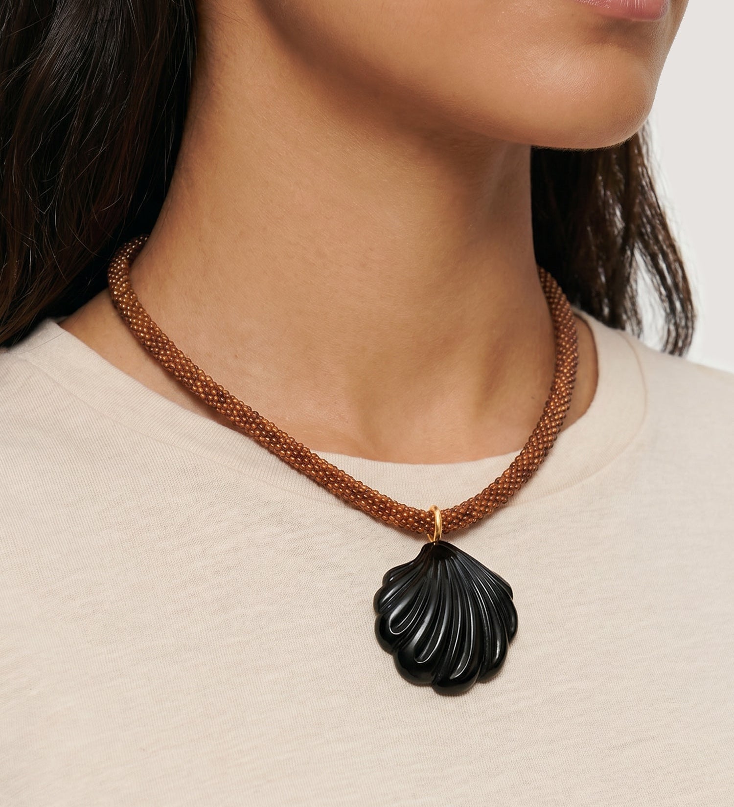 Veronica Beard - Scallop Shell Beaded Necklace