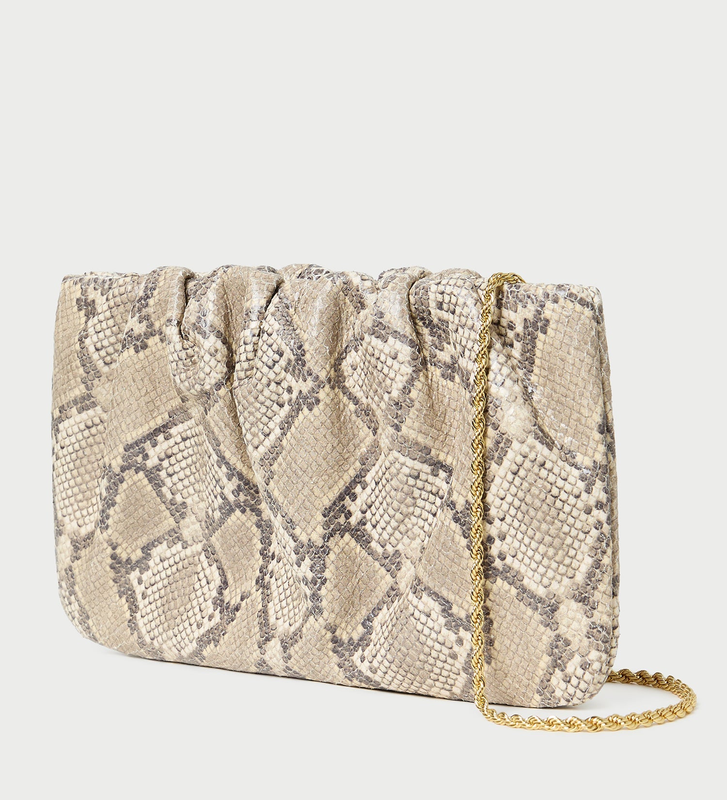 Loeffler Randall - Serena Snake Leather Gathered Clutch