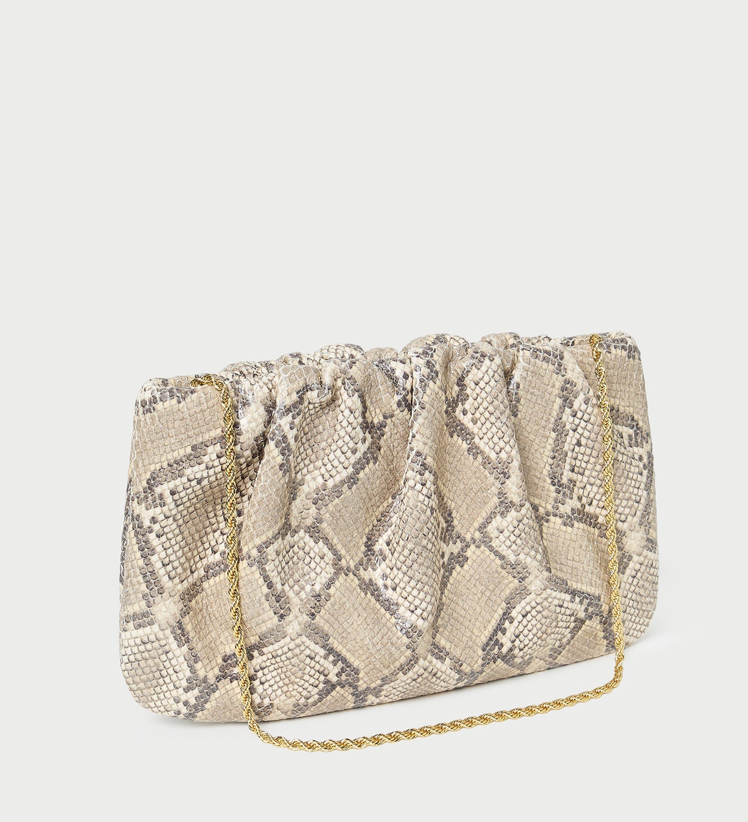 Loeffler Randall - Serena Snake Leather Gathered Clutch