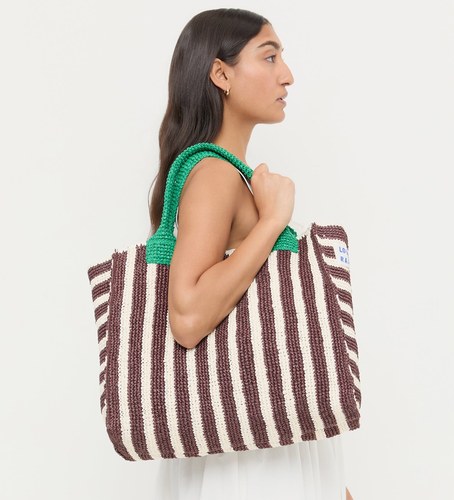 Loeffler Randall - Sol Brown/White Crochet Beach Tote