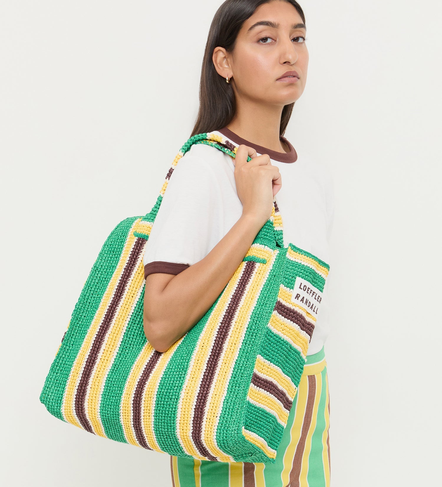 Loeffler Randall - Sol Green/Yellow Crochet Beach Tote