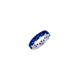 Dorsey - THEODORA DOUBLE TRILLION, LAB BLUE SAPPHIRE RING, SILVER