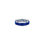 Dorsey - THEODORA DOUBLE TRILLION, LAB BLUE SAPPHIRE RING, SILVER