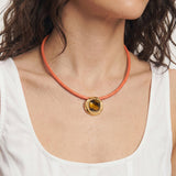 Veronica Beard - Tiger’s Eye Leather Cord Necklace