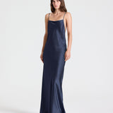 TWP - Scoop Back Slip Dress in Washed Crepe Back Silk Satin