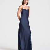 TWP - Scoop Back Slip Dress in Washed Crepe Back Silk Satin