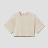 Agolde - Arli Oversized Cropped Tee in Brown Rice