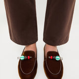 Loeffler Randall - Vale Dark Brown Velvet Loafer
