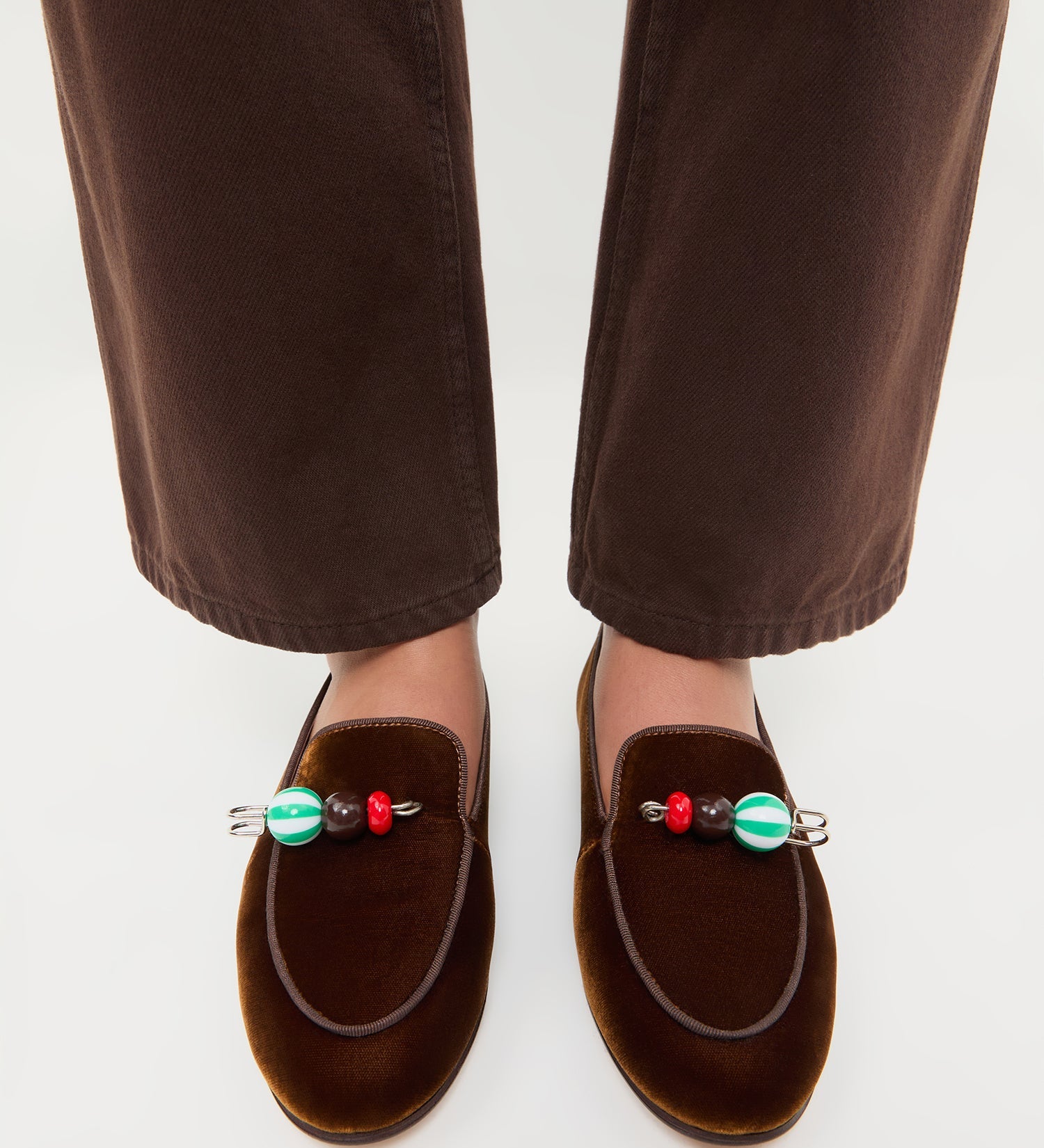 Loeffler Randall - Vale Dark Brown Velvet Loafer