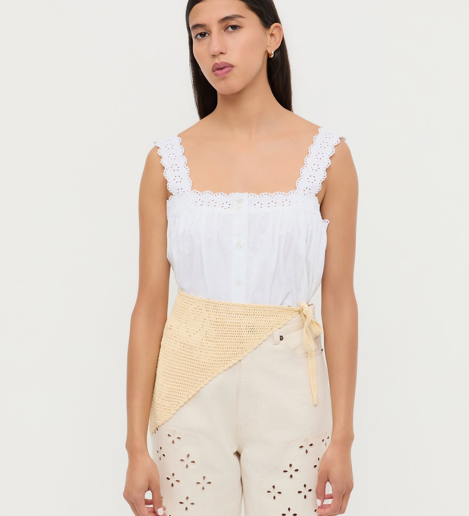 Loeffler Randall - Viv Butter Crochet Scarf