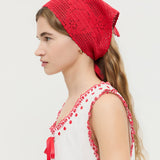 Loeffler Randall - Viv Red Crochet Scarf