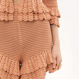 Chloé - Ruffled mini shorts in crochet knit