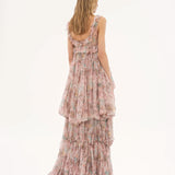 Chloé - High Low Ruffled Dress In Silk Mousseline
