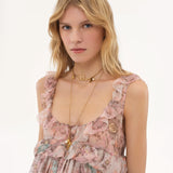Chloé - High Low Ruffled Dress In Silk Mousseline