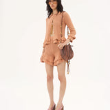 Chloé - Ruffled mini shorts in crochet knit