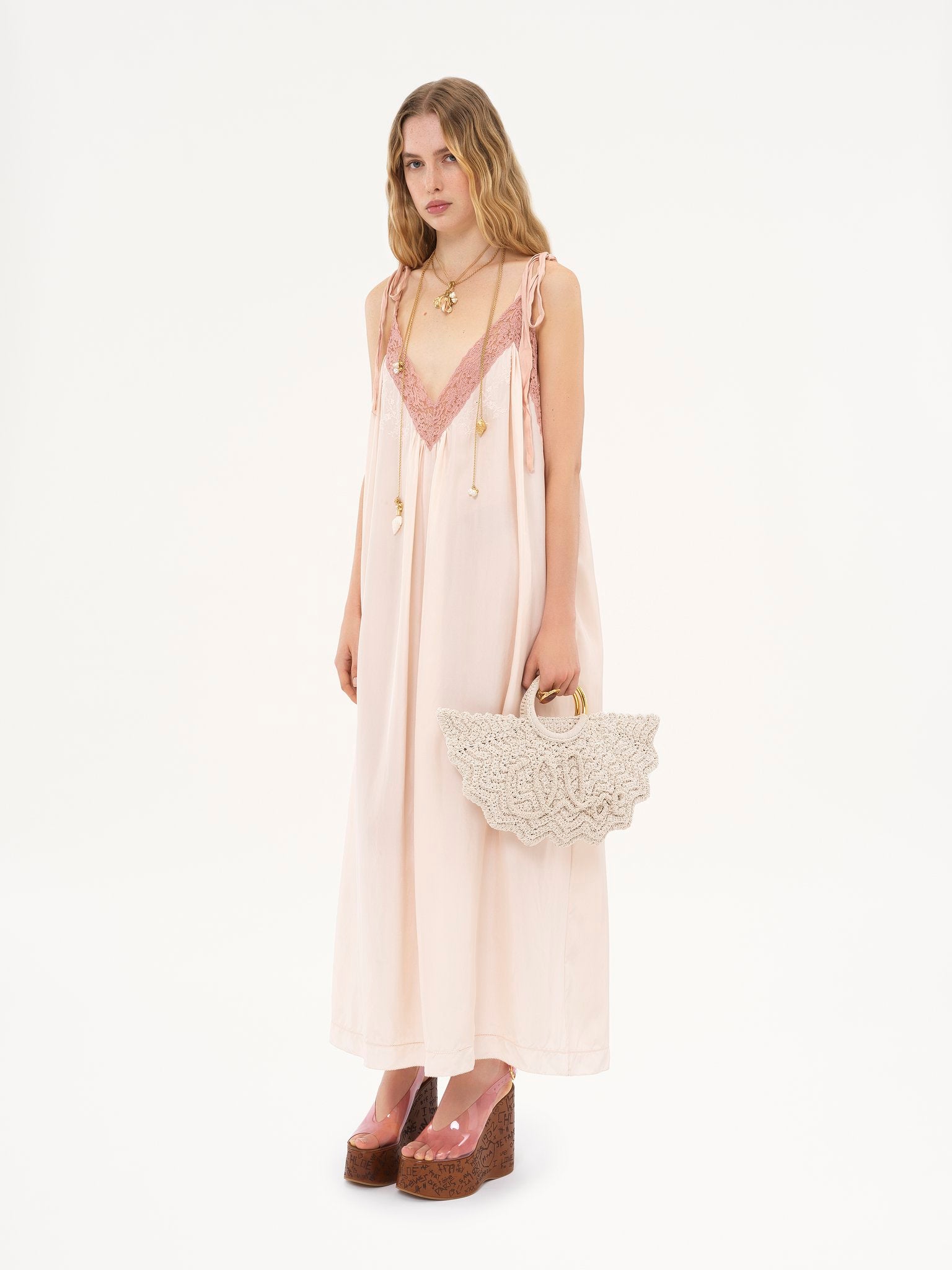 Chloé Chloé - Small Bracelet Paravent tote bag in crochet