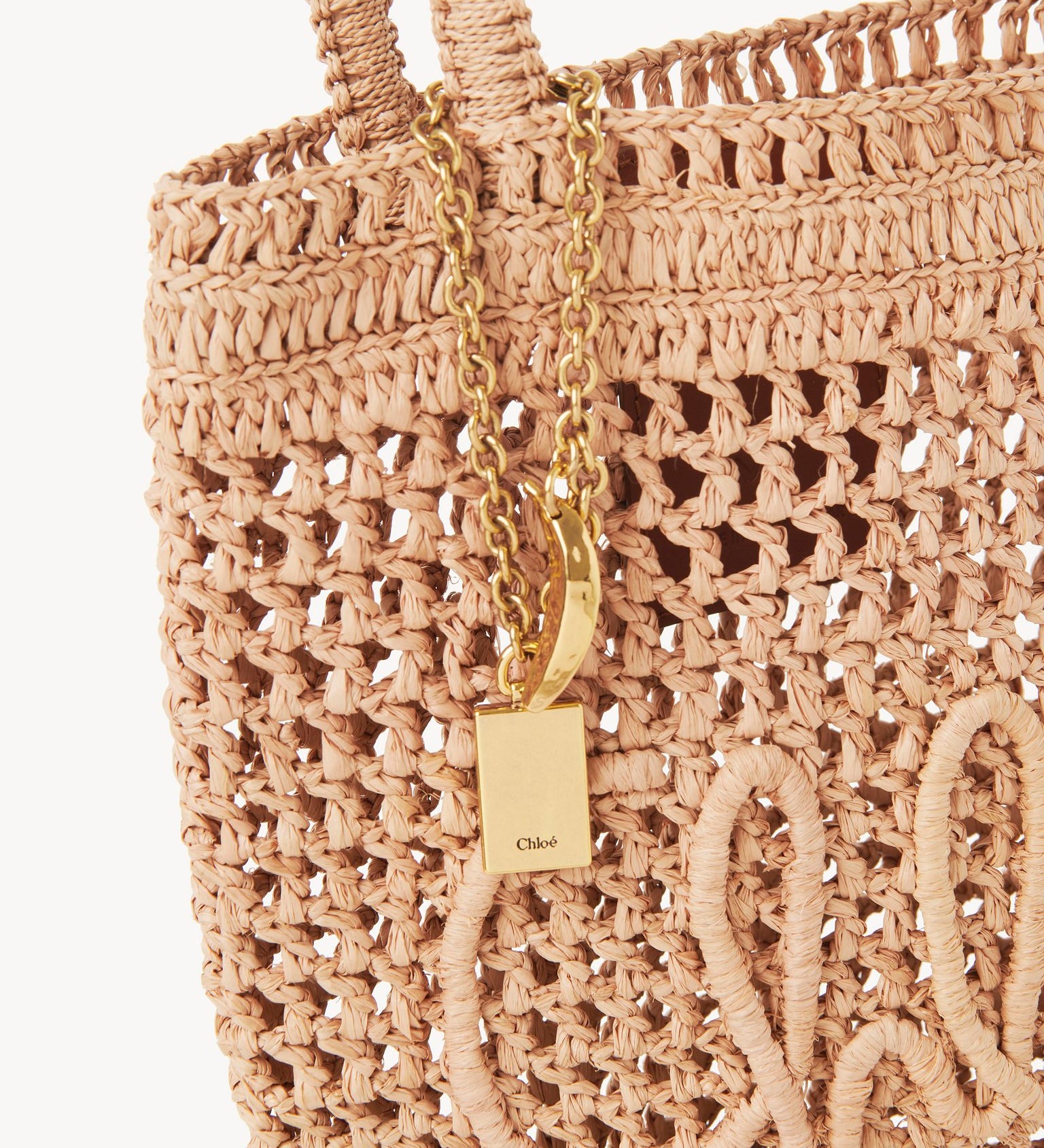 Chloé Chloé - Small Summer Banana tote bag in raffia