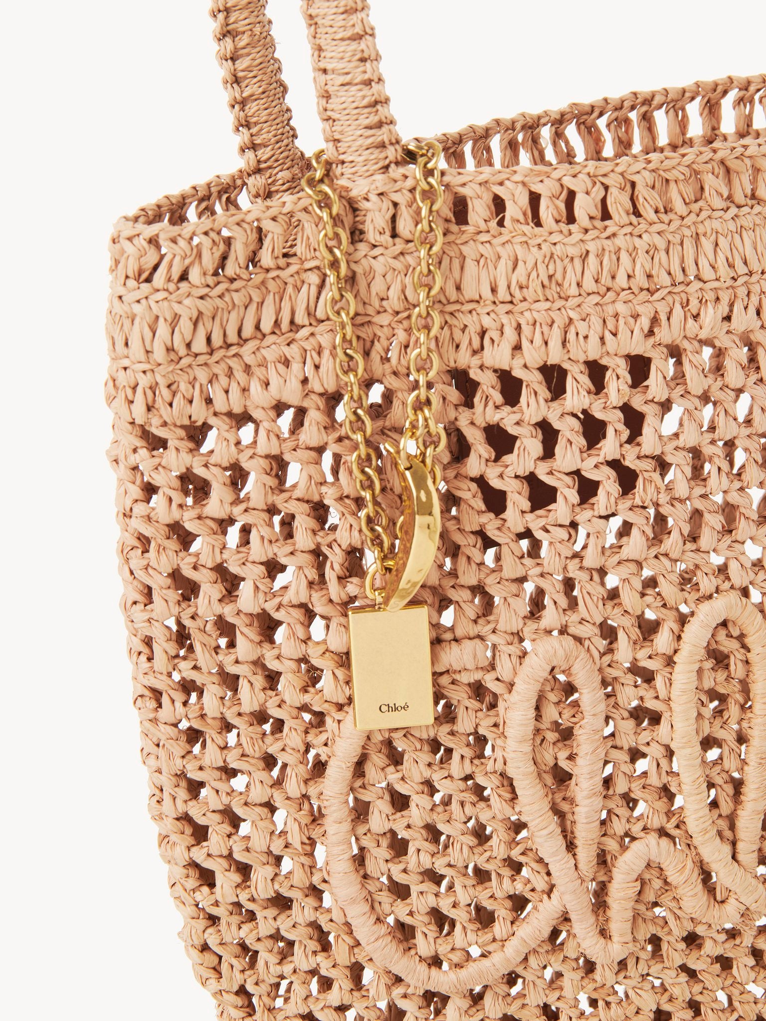 Chloé Chloé - Small Summer Banana tote bag in raffia